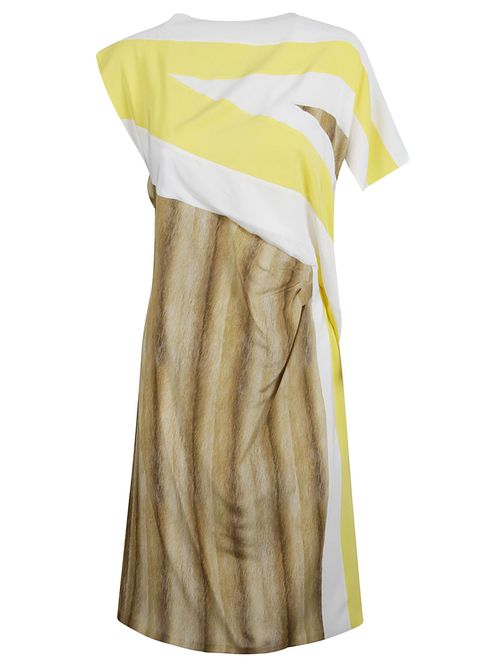 Graphic-print asymmetric dress
