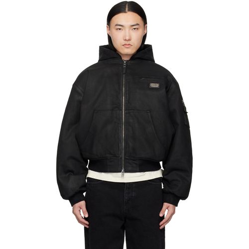 Black Sin City Plated Waxed Jacket