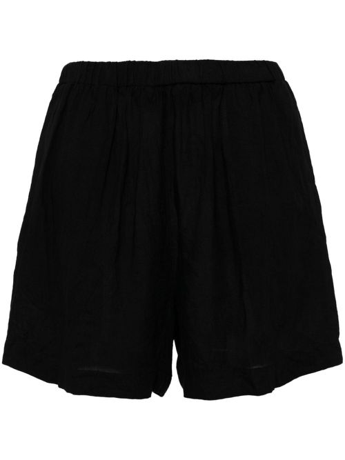 Linen track shorts - Black
