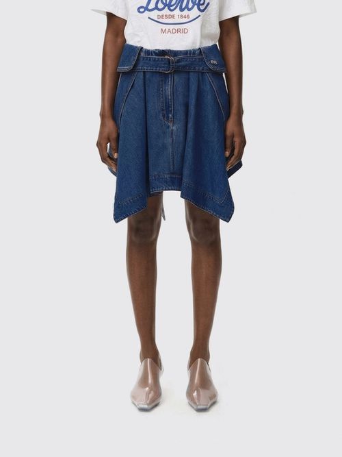 Skirt Woman color Gnawed Blue
