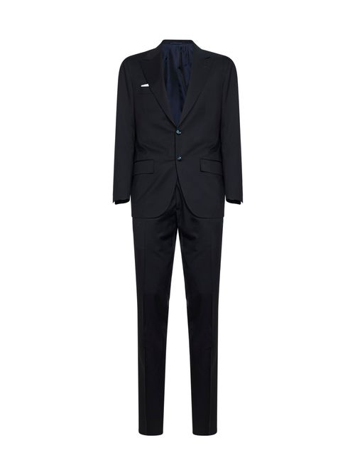 Virgin Wool Suit — Navy