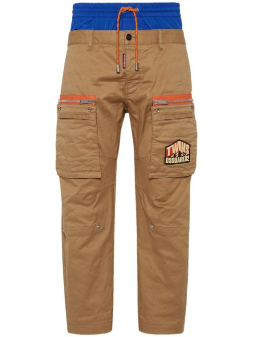 Cotton cargo trousers - Brown