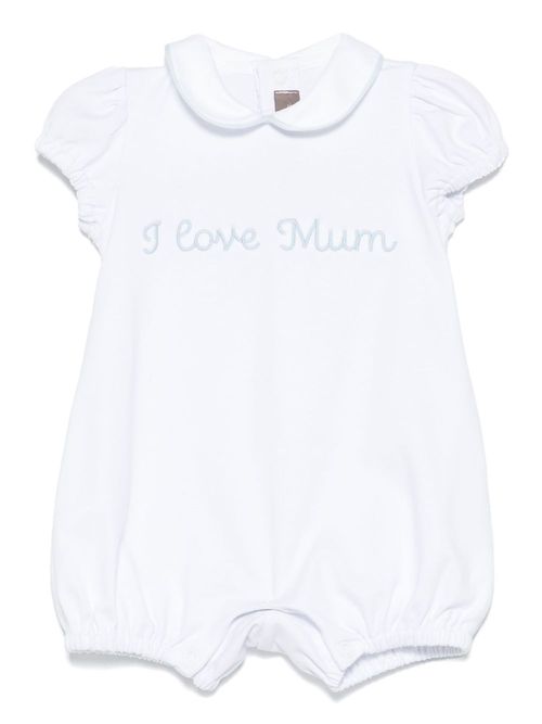 Little Bear slogan-embroidered bodysuit - White