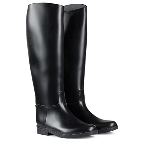 Horze Chester Unisex Adult Sturdy Rubber Equestrian Horse Riding Tall Dress Boots