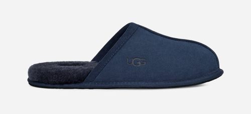 ® Men's Scuff Sheepskin Backless Slipper in Deep Ocean