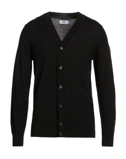 Man Cardigan Black Size M Wool