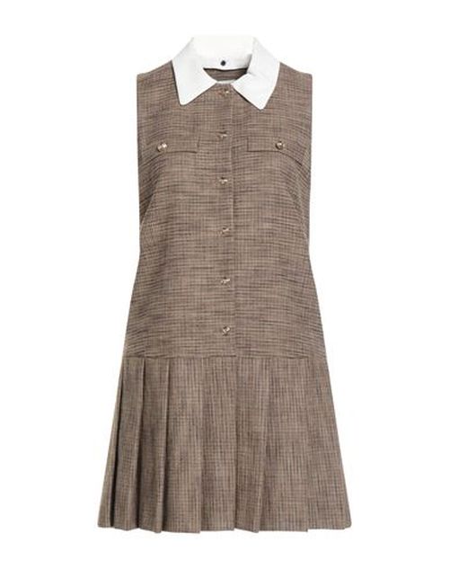 Woman Mini dress Brown Size 8 Viscose, Polyester, Elastane