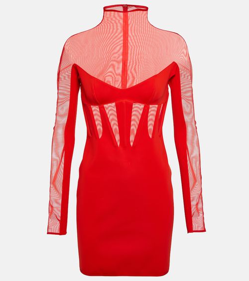 Tulle-trimmed minidress