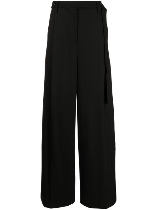 Logo-charm pleat-detailing trousers - Black