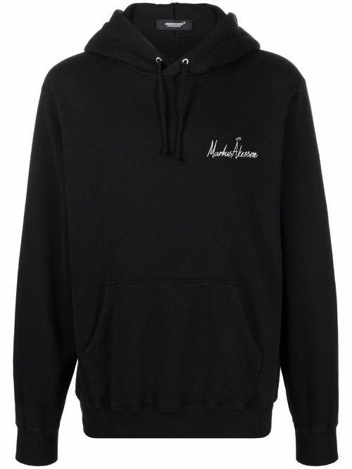 Graphic-print hoodie - Black