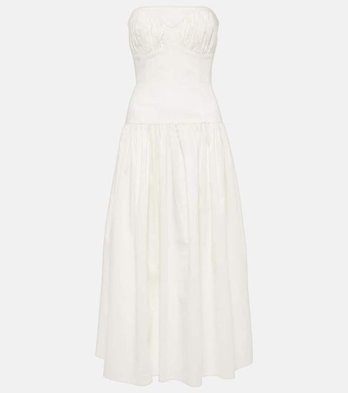 Lauryn strapless cotton midi dress
