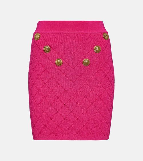 Embellished knit miniskirt