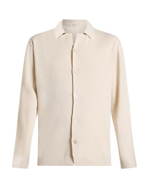 Man Shirt Off white Size M Linen, Cotton