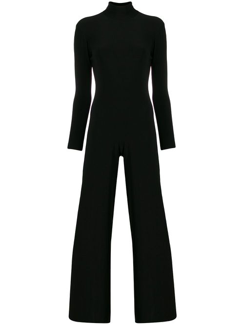 Crepe wide-leg jumpsuit - Black