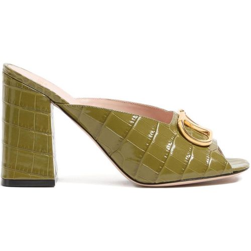 Valentino Garavani V Logo Signature Leather Mule