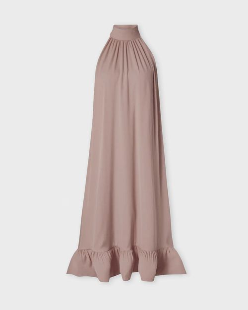 Malina Dress Sabrina Ruffle Midi Taupe