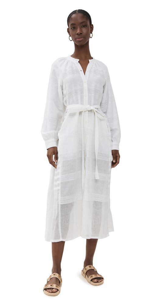 Makeda Button Up Dress Abira White