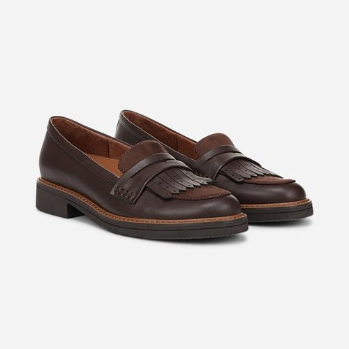 Pacey Loafer Shoes, Brown Fabric/Faux Leather