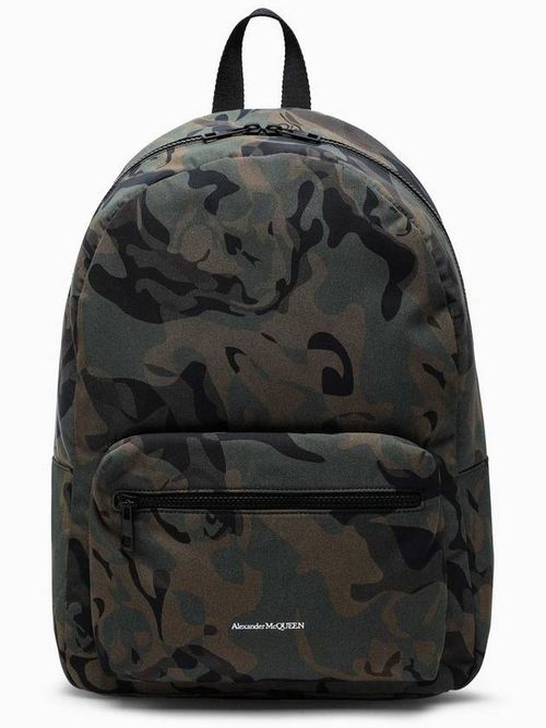 Logo-print camouflage backpack - Green