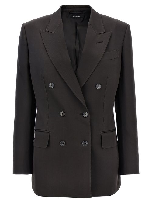 Twill Double-Breasted Blazer Blazer And Suits