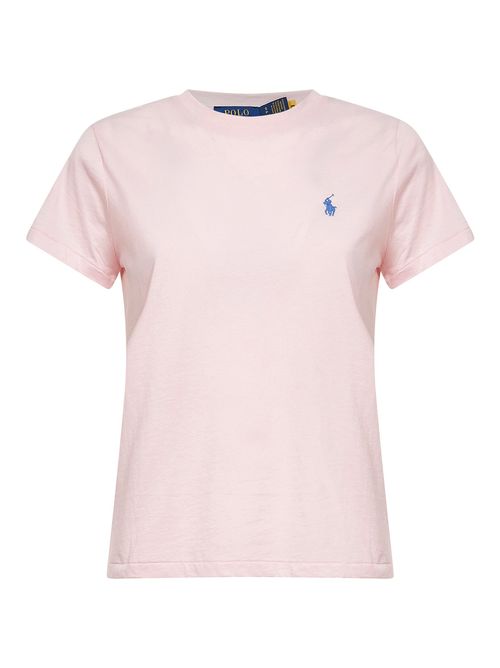 Logo-Embroidered Cotton T-Shirt — Pink