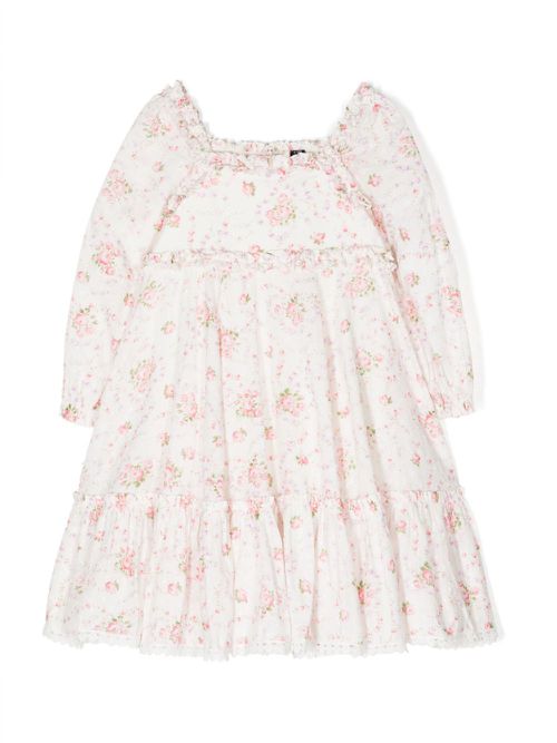 Floral-print tiered dress - White