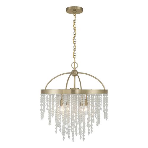 Jeanette 4-Light Chandelier in Noble Bra