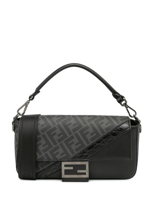 2010-2023 Zucca Coated Canvas And Calfskin Baguette satchel - Black