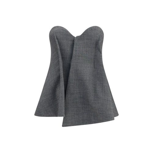 Asymmetrical Wool Corset — Gray