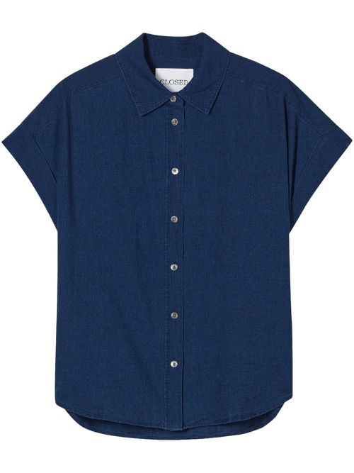 Closed sleeveless shirt - Blue