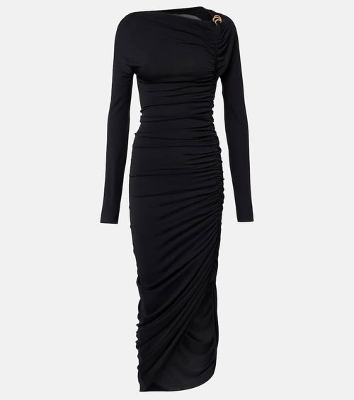 Ruched jersey midi dress