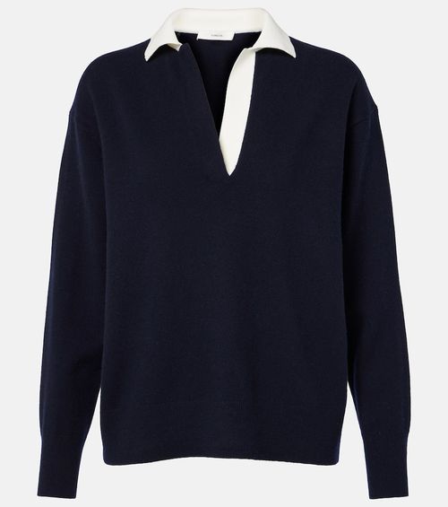 Wool and cashmere-blend polo sweater