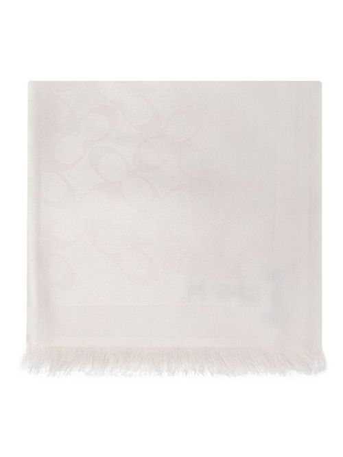 Logo-jacquard scarf - White