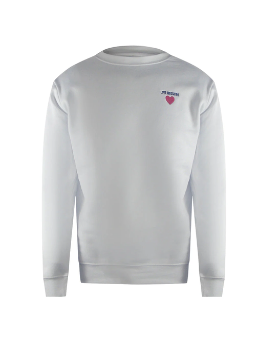 Love Moschino Heart Logo White Sweatshirt - White