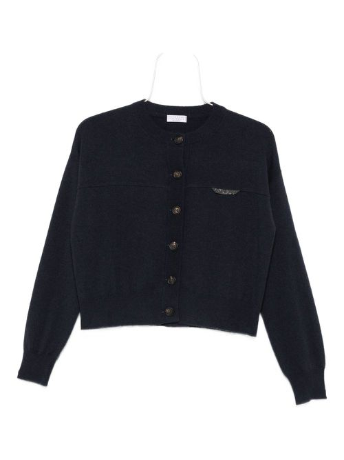 Monili-chain cardigan - Blue