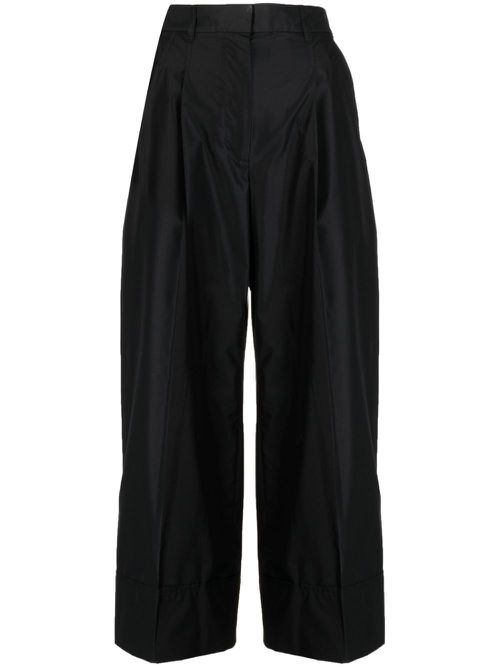 Pleat-detailing tailored-cut trousers - Black