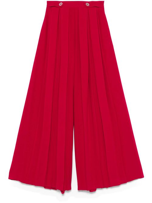 Pleated crepe trousers - Red