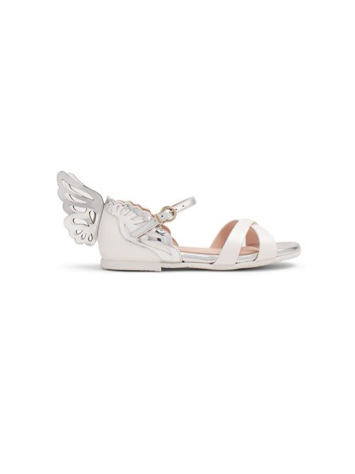 Evangeline Mini patch-detail leather sandals - White