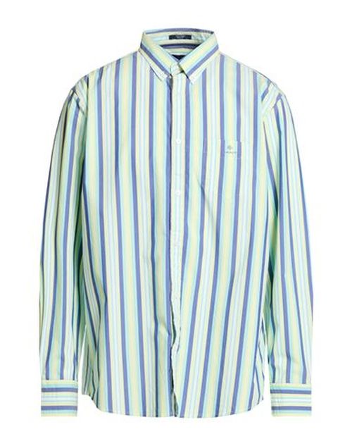 Man Shirt Lime green Size 15 Cotton, Polyester, Elastane