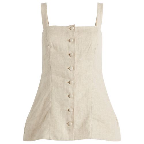 Women's Corbiere Linen Vest in Oatmeal