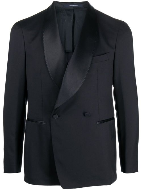 Virgin-wool double-breasted blazer - Blue