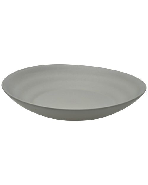 Set of Six 9.75in Wave Matte Grey Pasta Plates