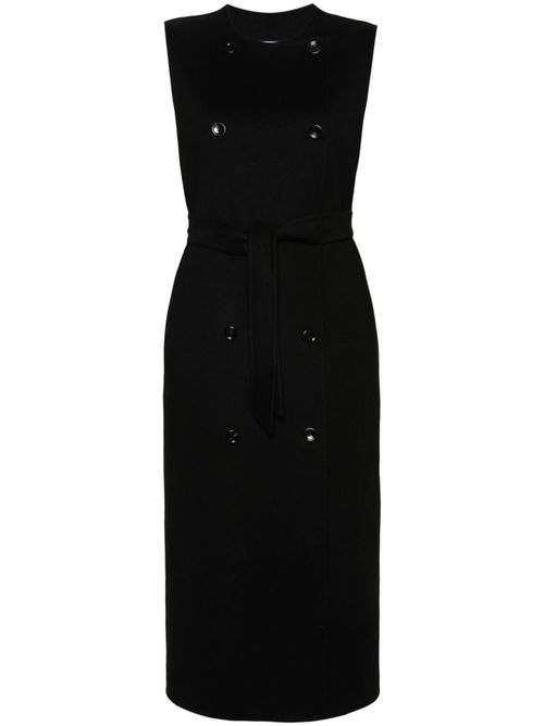 Double-breasted sleeveless coat - Black