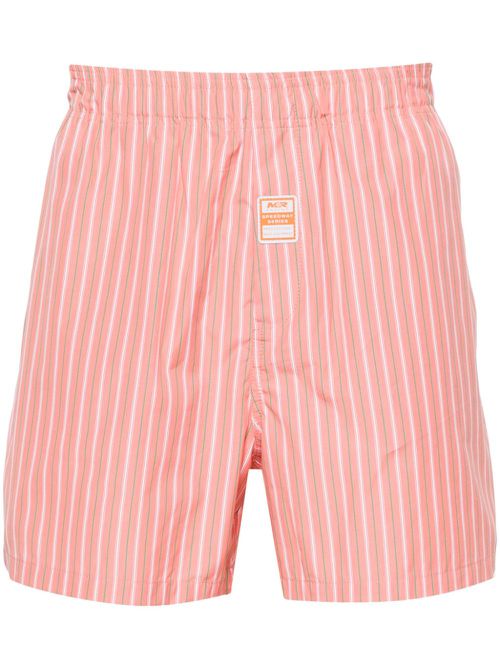 Striped mid-rise deck shorts - Pink