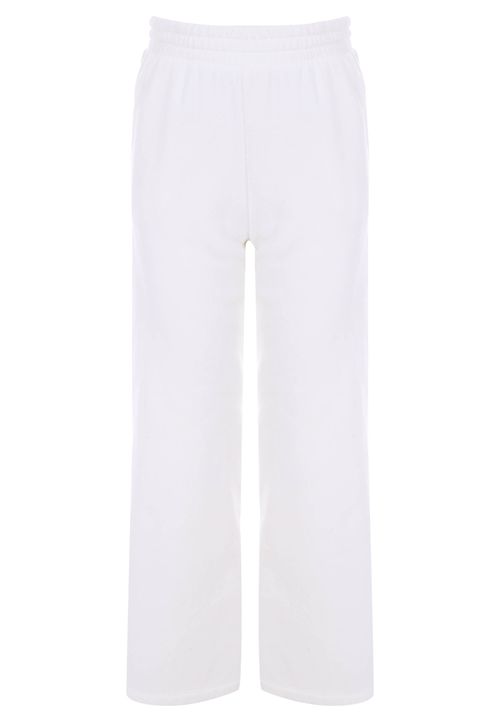 Older Girls Cream Cotton Rich Wide Leg Joggers