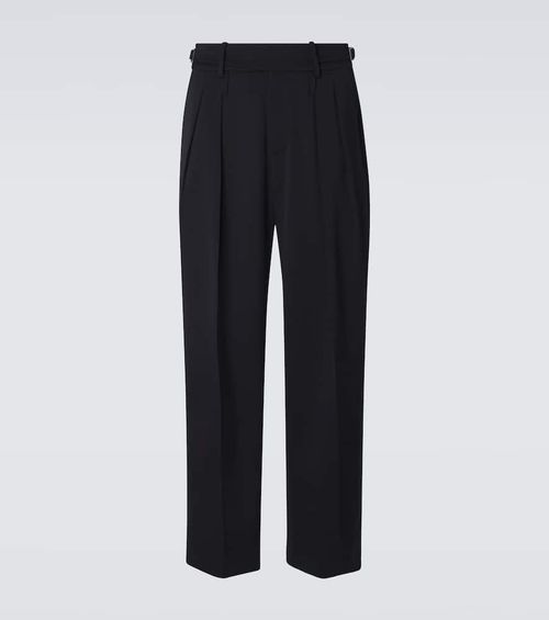 Virgin wool gabardine wide-leg pants