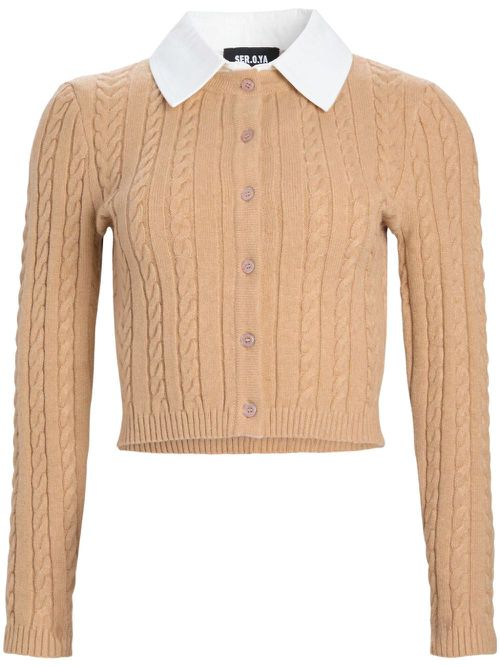 Eloise cable-knit cardigan - Neutrals