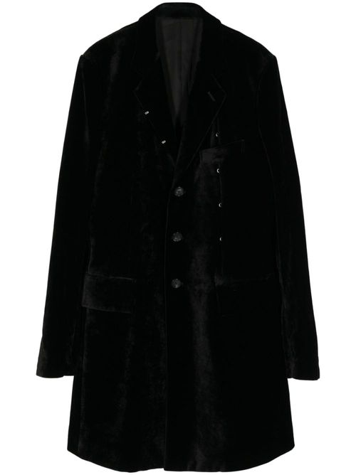 Hook-and-eye detailed coat - Black