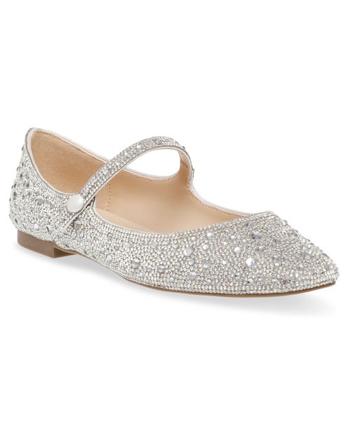 Women's Tess Rhinestone Mary Jane Evening Flats - Silver