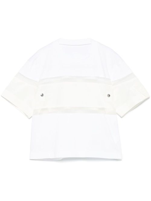 Contrast-panel T-shirt - White